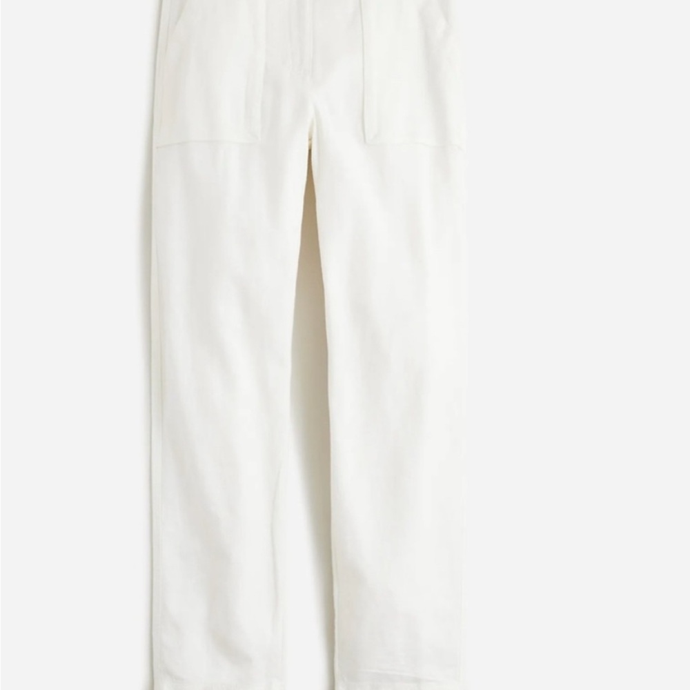 J. Crew Crisp White Linen Pants